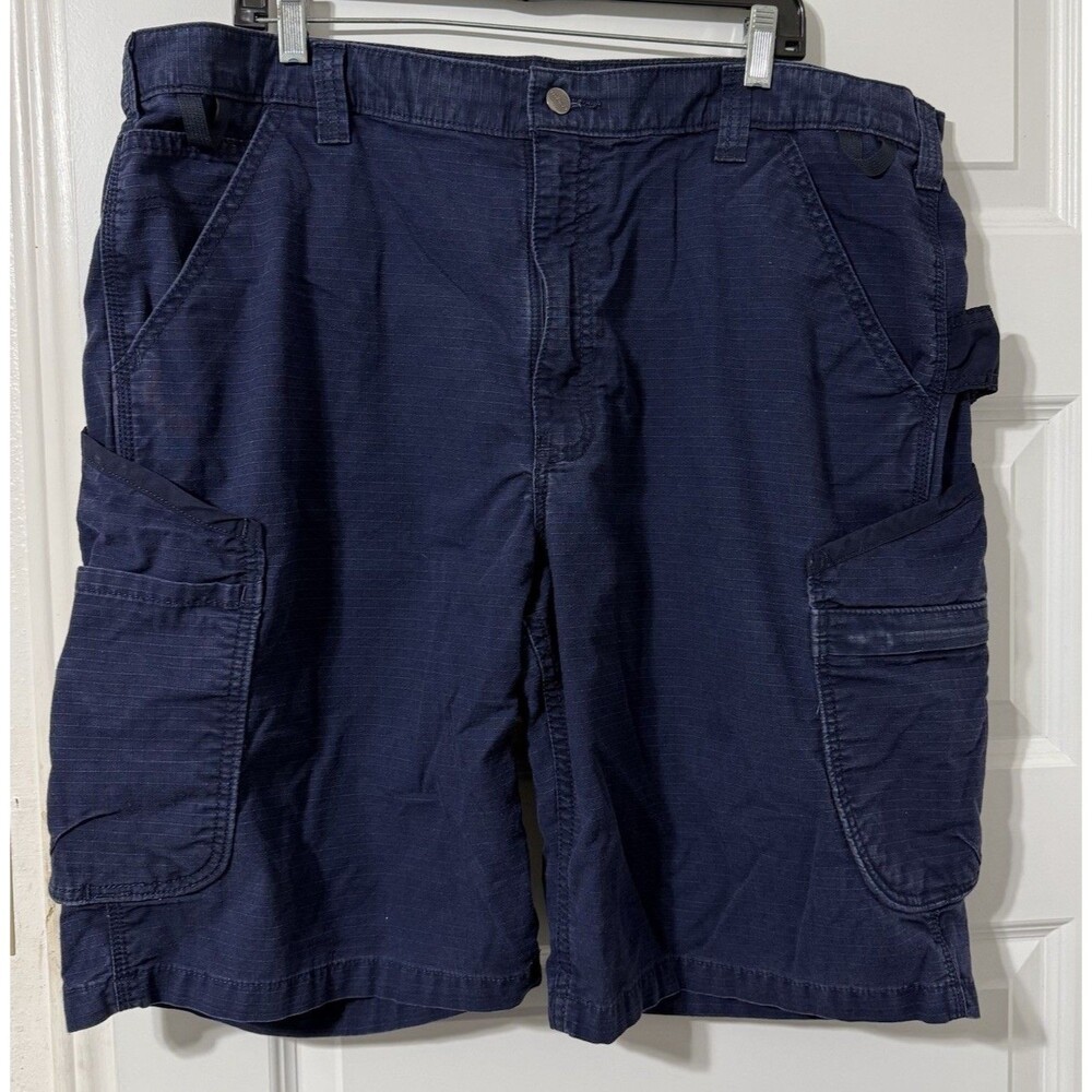 Carhartt Men's Relaxed Fit Rugged Flex Canvas Cargo Work Shorts Blue Sz42 Lot(2)